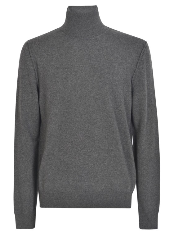 Shop Maison Margiela Roll-neck Fine-knit Jumper In Grey