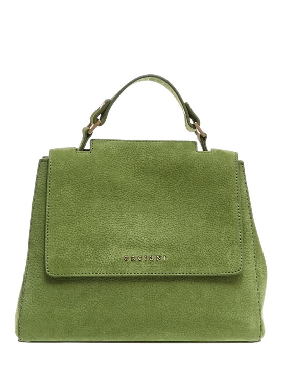 Orciani Sveva Small Green Suede Handbag