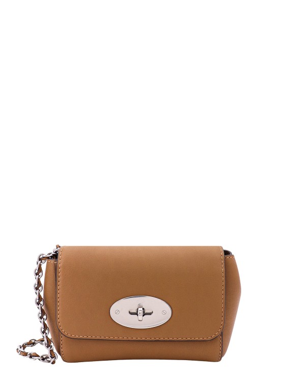 Mulberry Leather Shoulder Bag With Engraved Logo In Brown