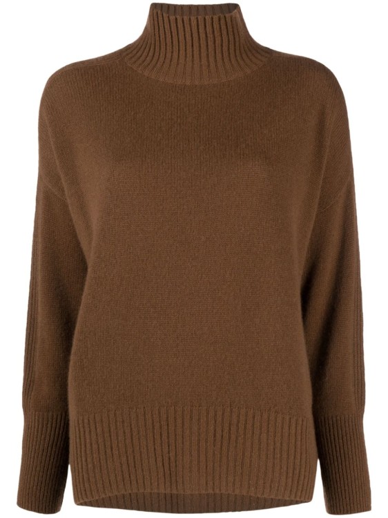 Shop Allude Roll-neck Cashmere Jumper In Grey