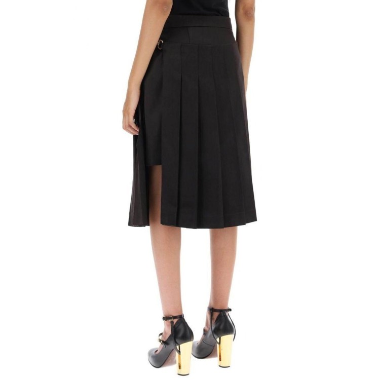Shop Fendi Cotton And Silk Washed Skirt In Black