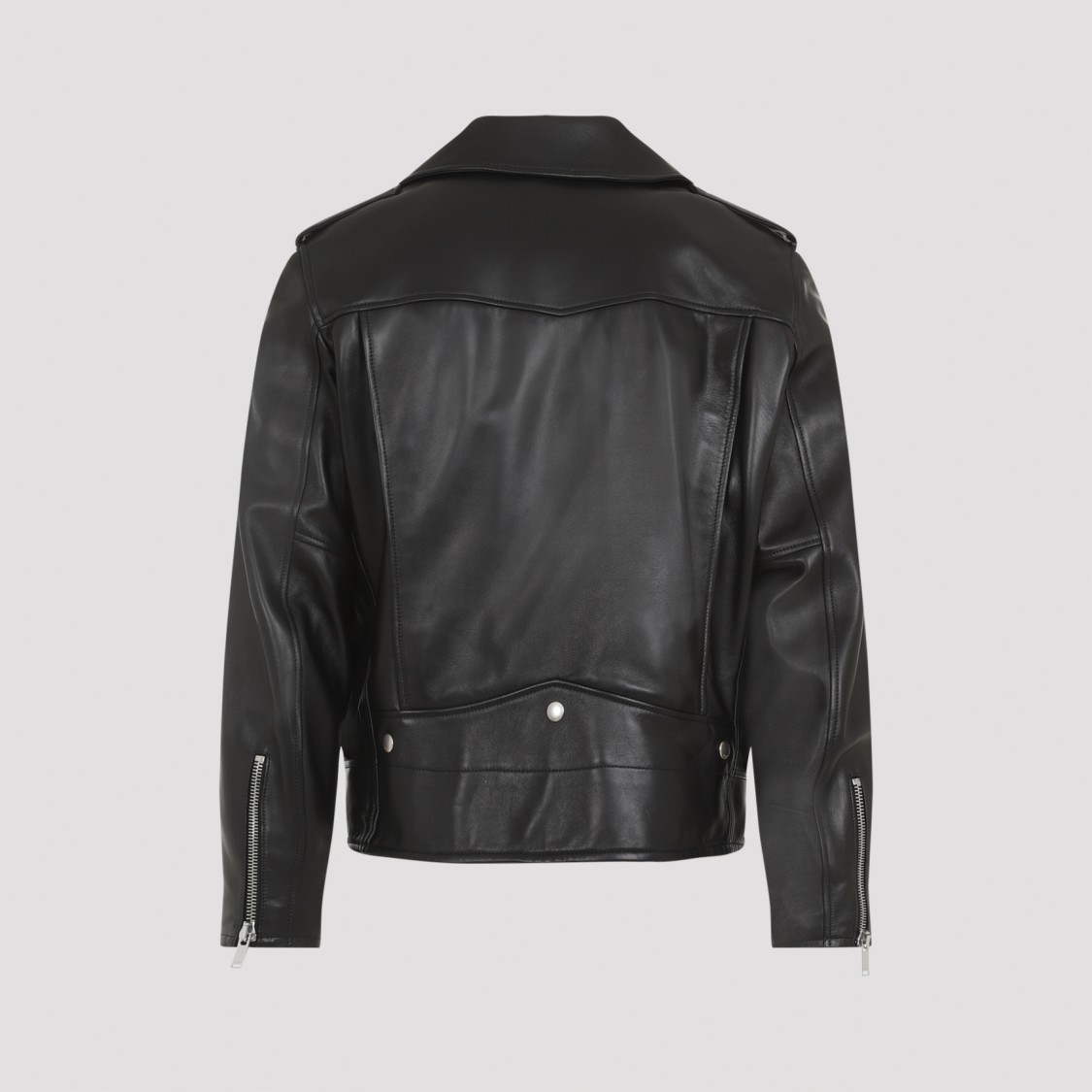 SAINT LAURENT SAINT LAURENT BLACK LAMB LEATHER CLASSIC BIKER JACKET 