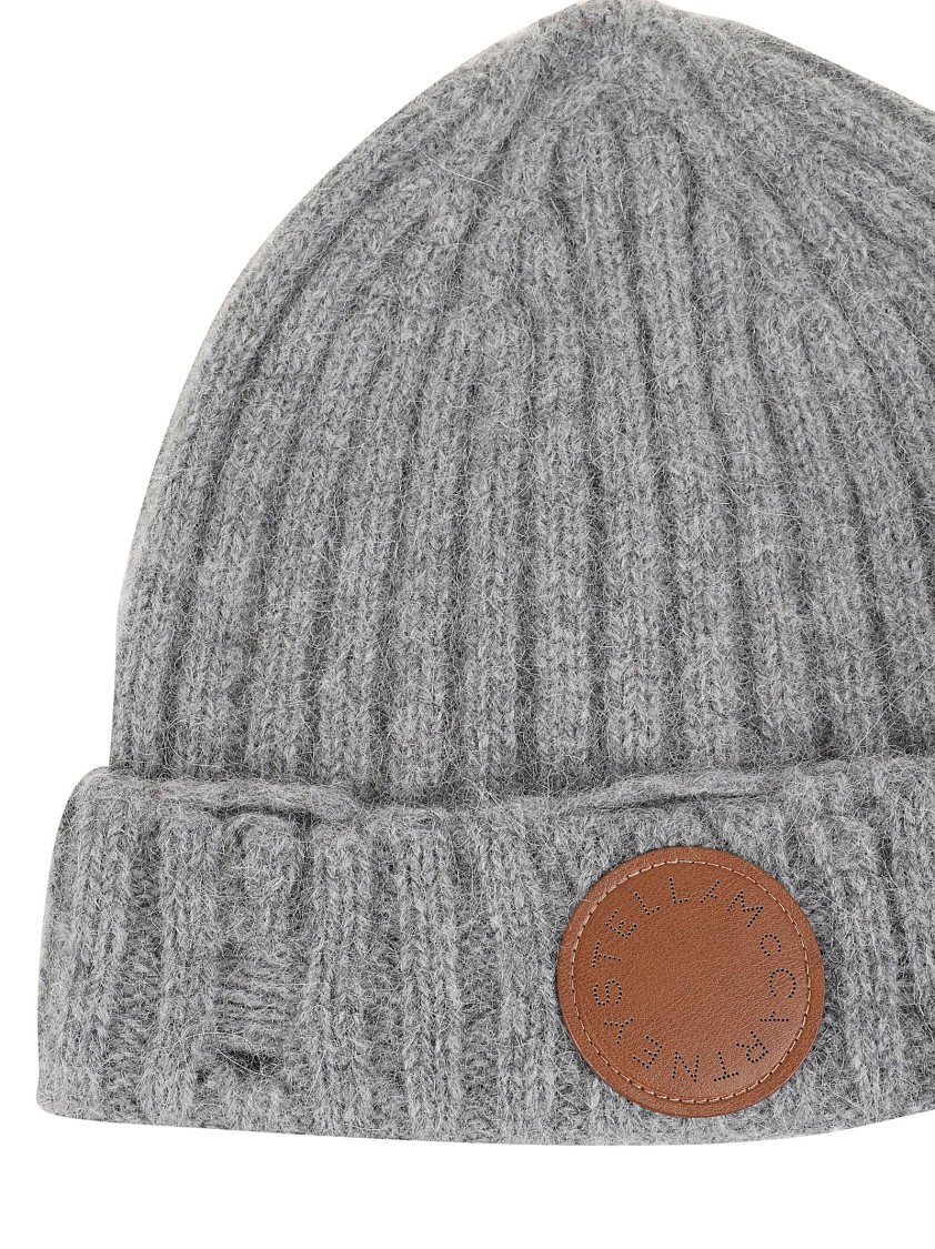 Stella Mccartney Distressed Alpaca Beanie In Black