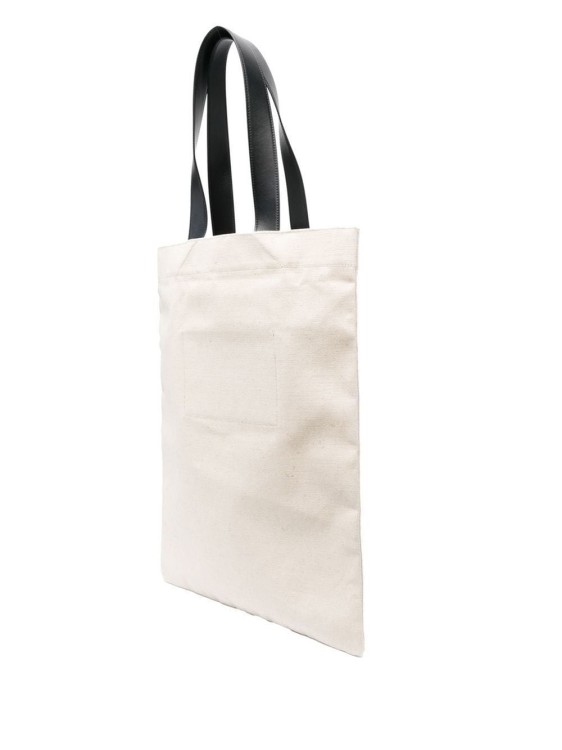 Shop Jil Sander Logo-print Cotton Tote Bag In Neutrals