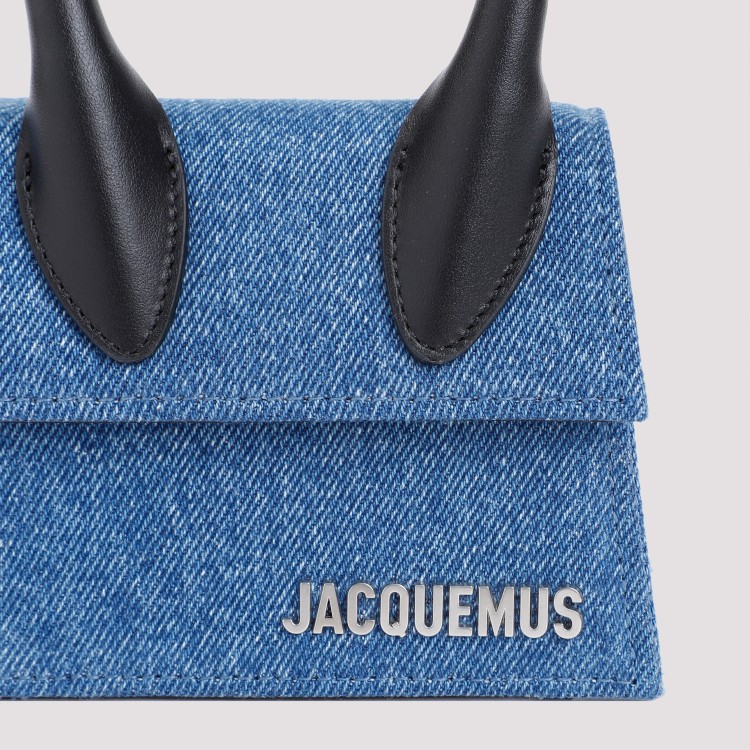 Shop Jacquemus Le Chiquito Homme Blue Cotton Handbag In Black