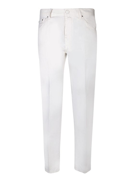 Jacob Cohen Cotton Blend Trousers In White