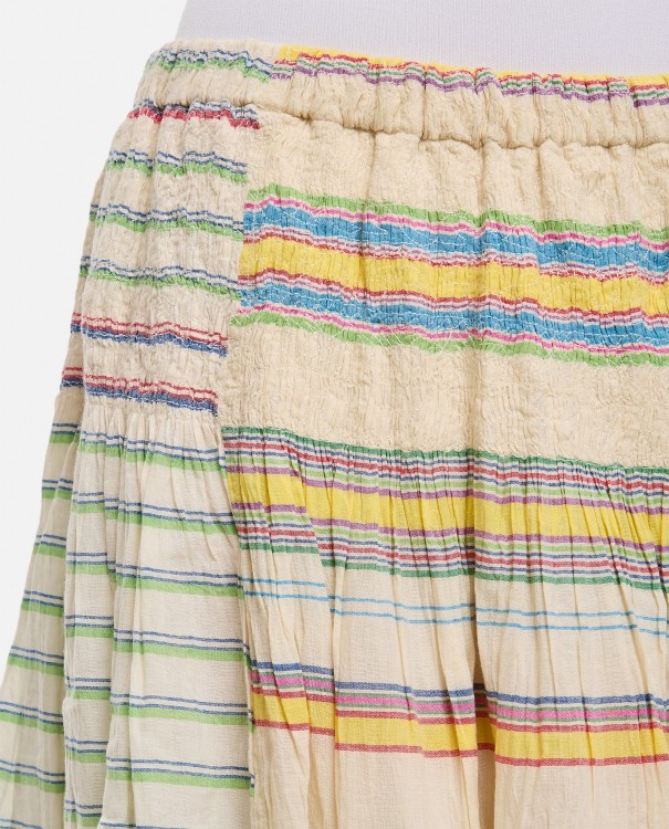 Shop Injiri Cotton Striped Midi Skirt In Yellow