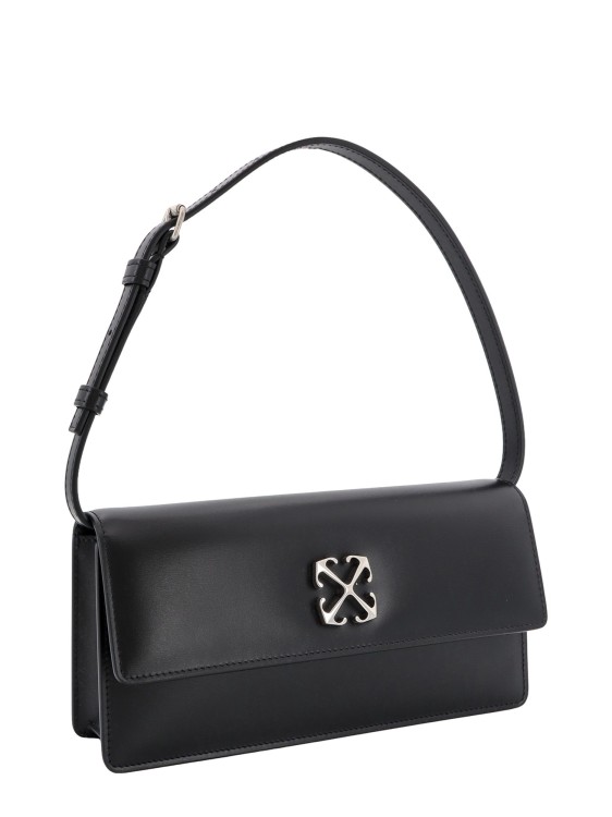 Shop Off-white Leather Shoulder Bag With Metal Arrow Logo In Black