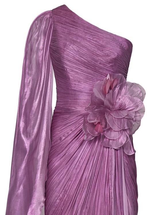 Shop Iris Serban Long Lilac One-shoulder Dress In Purple