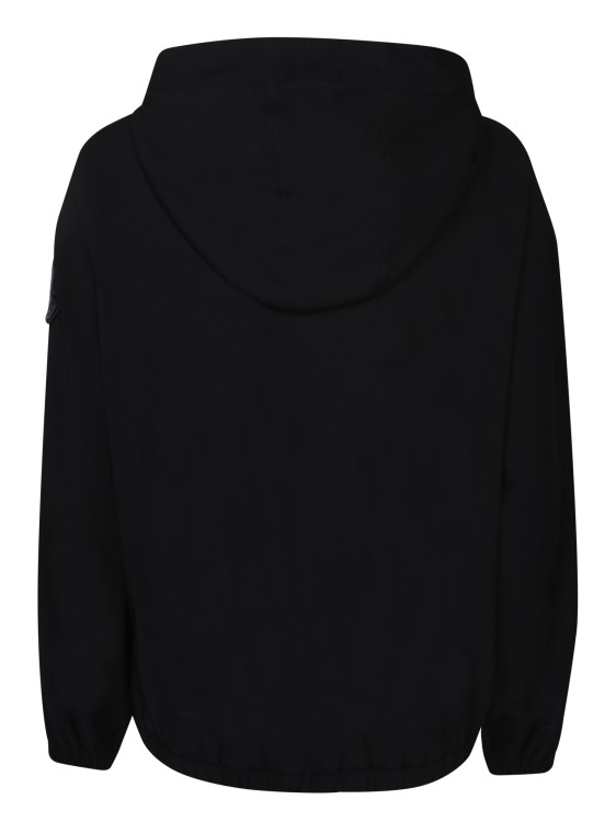 Shop Moncler Logo On The Sleeve Black Hoodie