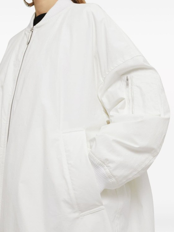 Shop Jil Sander White Cotton Padded Jacket