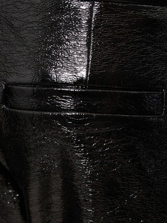 Shop Courrèges Vinyl Trouser With Back Logo Patch In Black