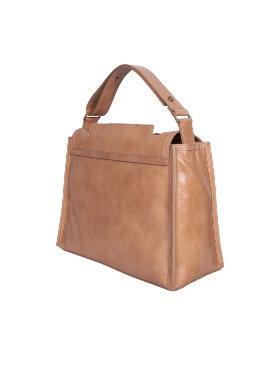 Shop Orciani Shoulder Strap Leather Bag In Neutrals