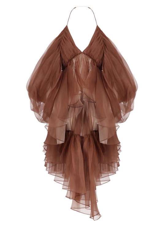 Shop Zimmermann Natura Gathered Top In Brown