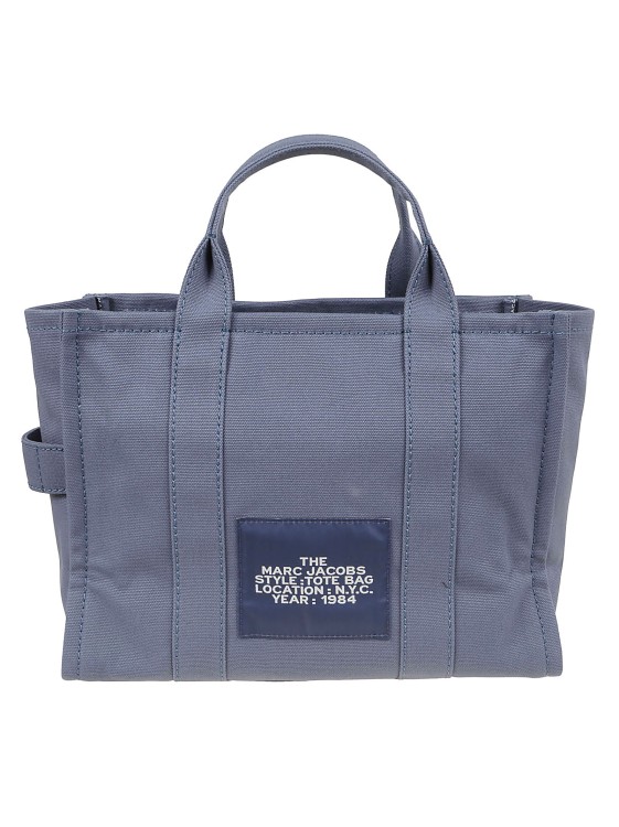 Marc Jacobs Structured Canvas Tote Bag With Contrasting Strap In Blue