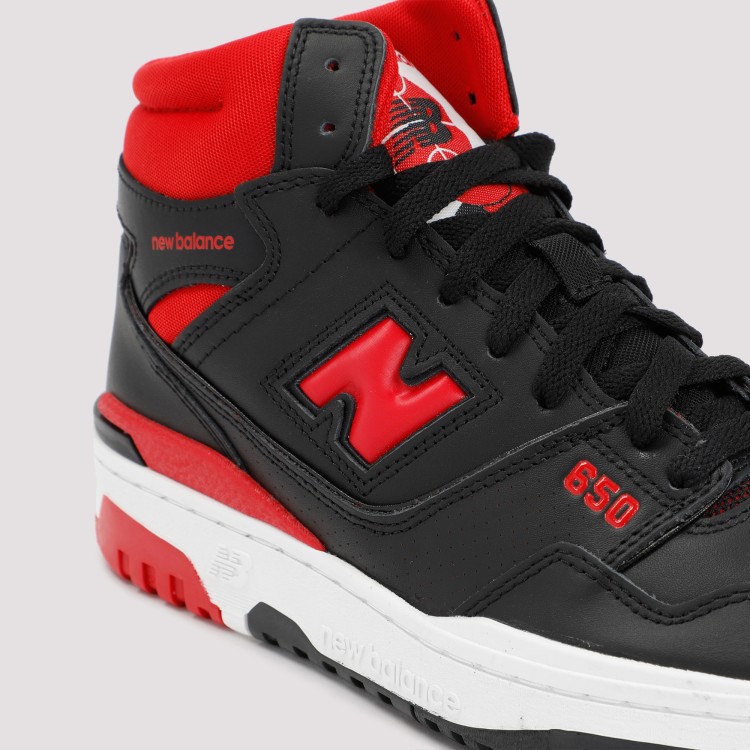 Shop New Balance Black And Red 650 High Top Sneakers