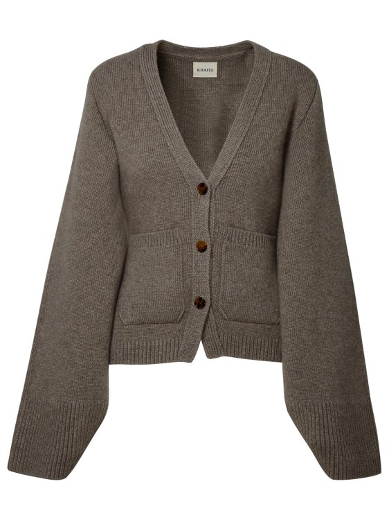 Khaite Scarlet Cashmere-blend Cardigan In Grey