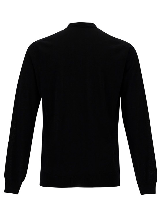 Shop Gaudenzi Black Turtleneck With Long Sleeves In Wool