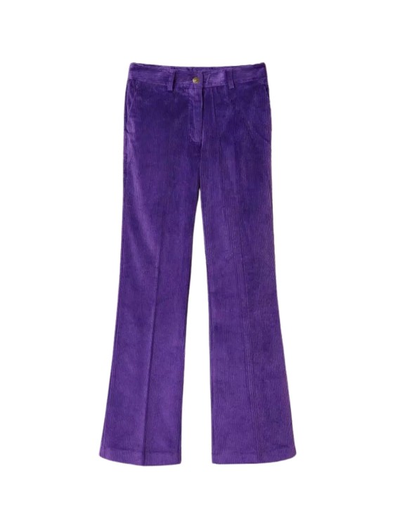 Twinset Straight Fit Corduroy Trousers In Purple