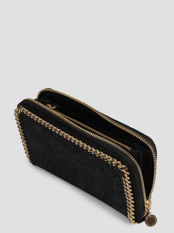 Shop Stella Mccartney Falabella Zipped Around Wallet In Black