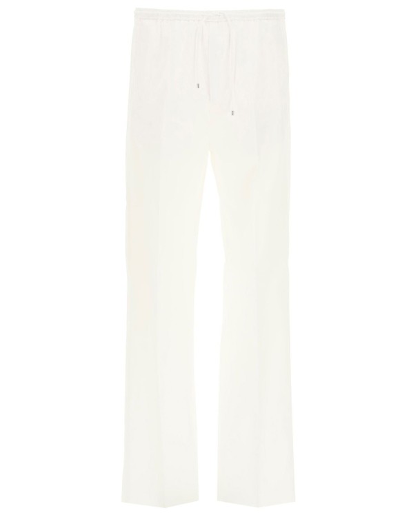 Shop Valentino Cotton Trousers In White