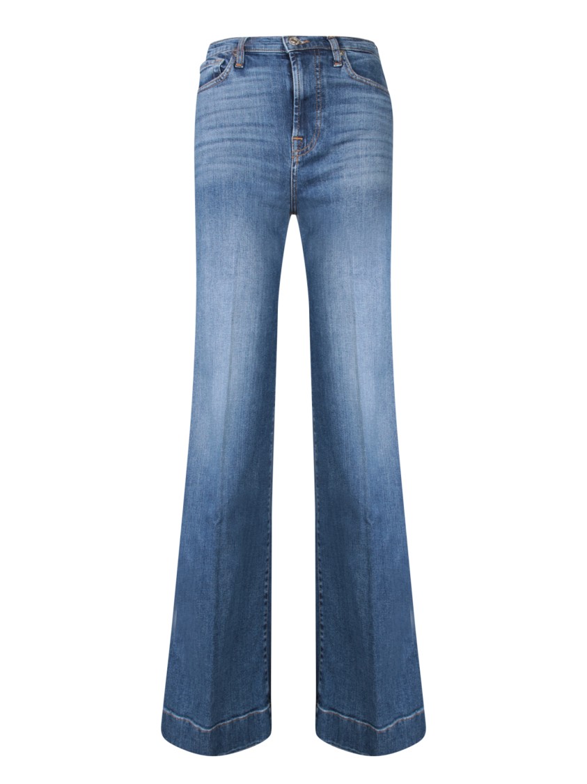 7 For All Mankind Tailorless Flare Jeans Enhancing Silhouette In Blue