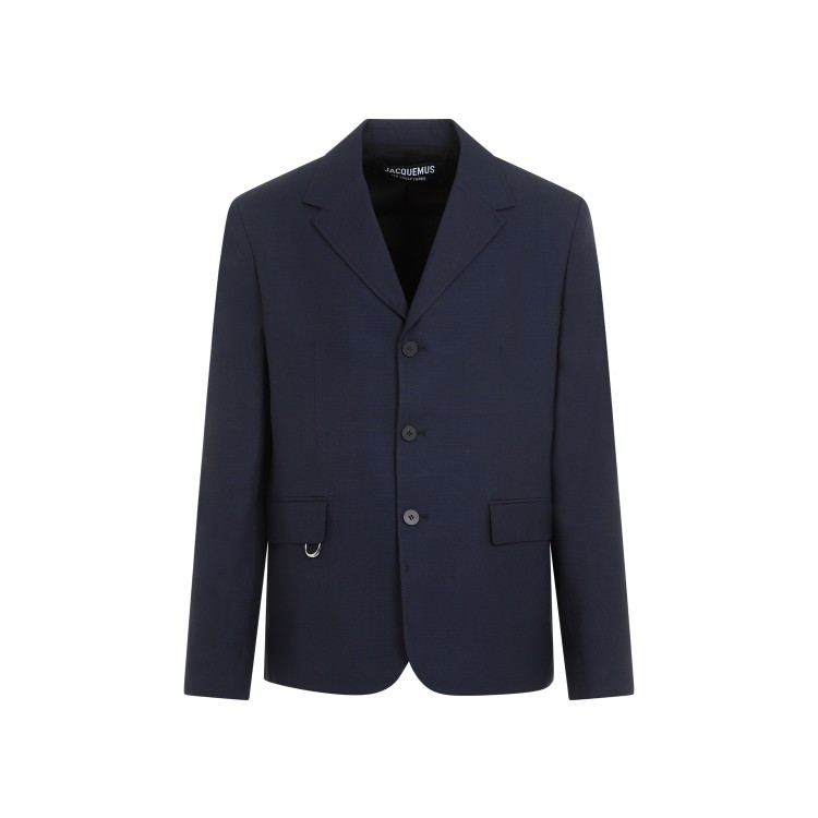 Shop Jacquemus Dark Navy La Veste Cabri Jacket In Blue