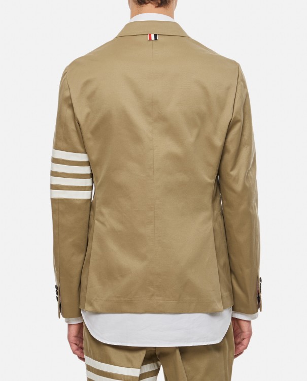 Shop Thom Browne Classic Sport Jacket W/ 4 Bar In Cotton Twill In Brown