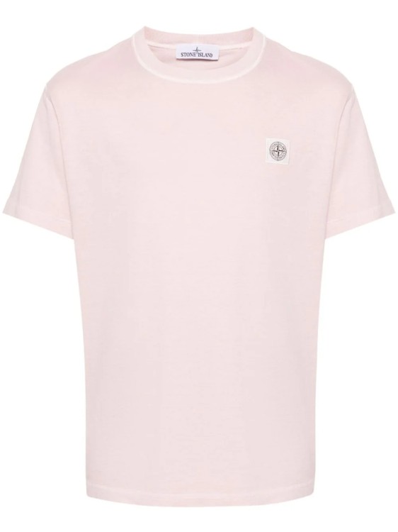 Shop Stone Island T-shirt Cotton Jersey Fissato Effect Pink In Purple