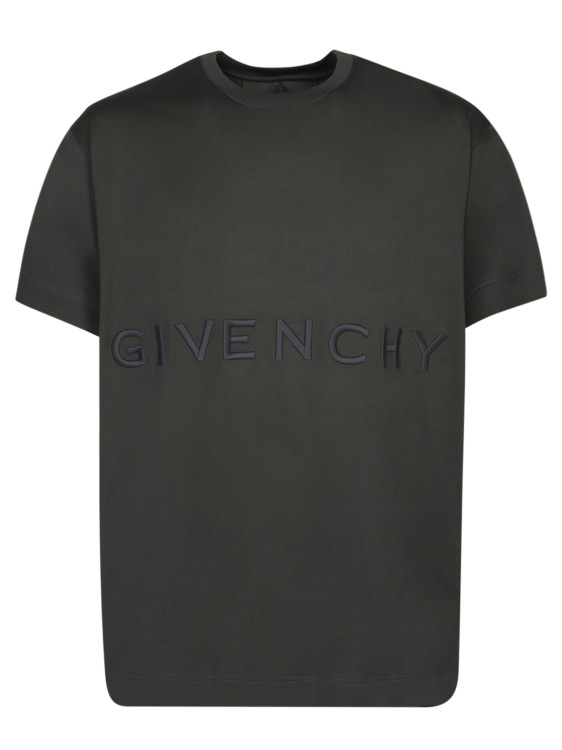 Shop Givenchy Cotton Logo Print T-shirt In Green