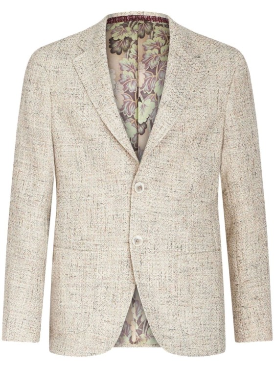 Etro Men's Textured Tweed Jacket In Neutrals