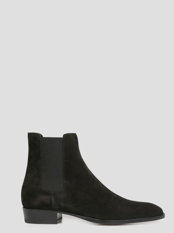 Shop Saint Laurent Wyatt Chelsea Boots In Black