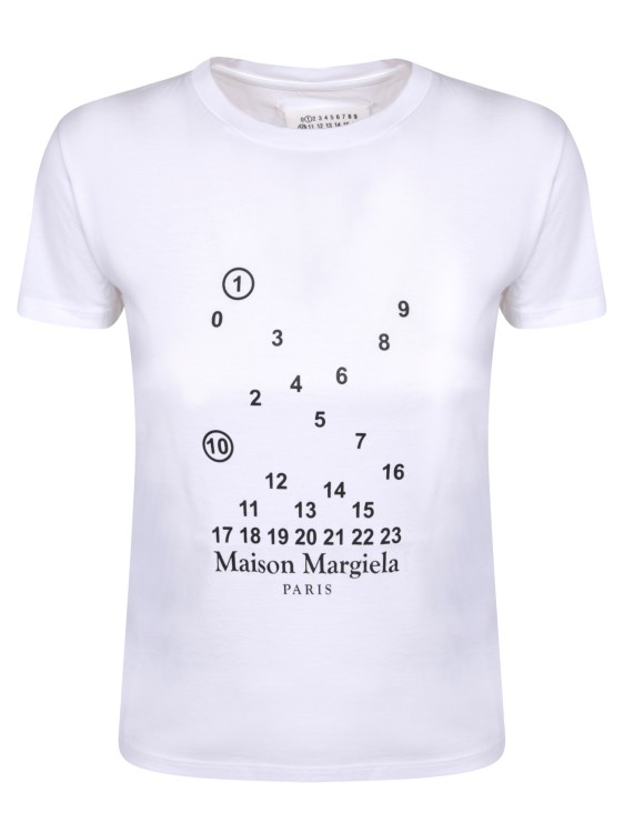 Maison Margiela White Cotton T-shirt With Signature Logo
