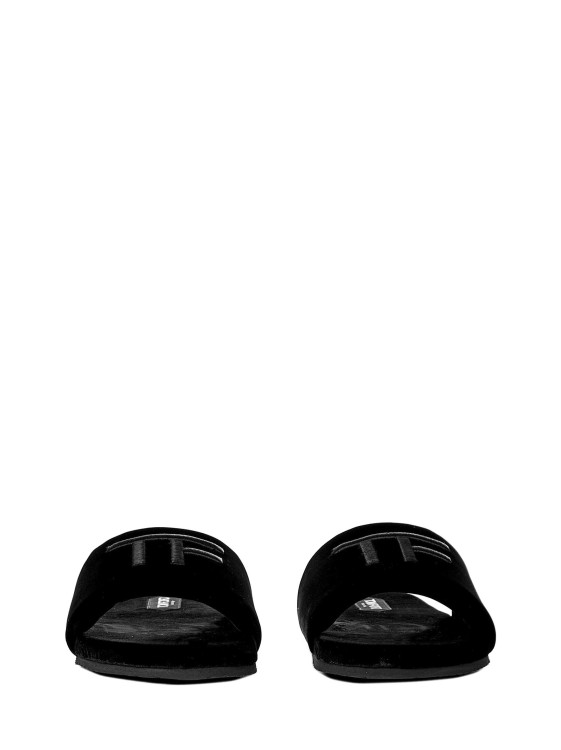 Shop Tom Ford Black Tone-on-tone Logo Embroidered Sandals