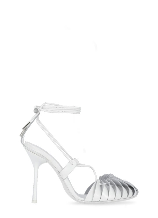 Shop Coperni Origami Heeled Shoe In White