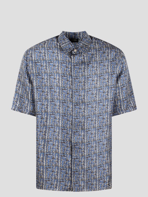 Shop Fendi Ff Silk Shirt In Blue