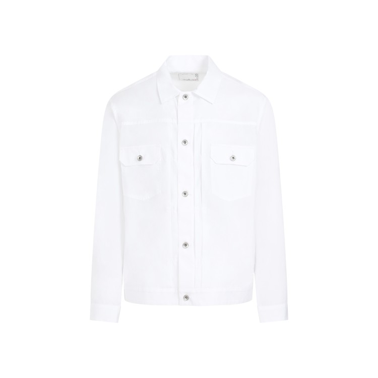 Sacai Thomas Mason Cotton Shirt Jacket In White