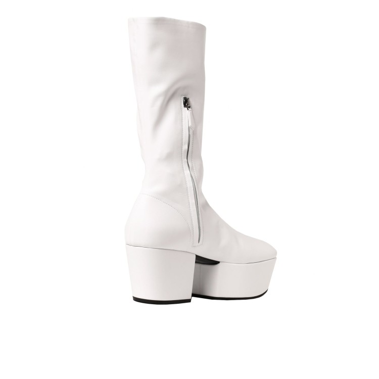 Shop Prada Platform Pull On Boots In White