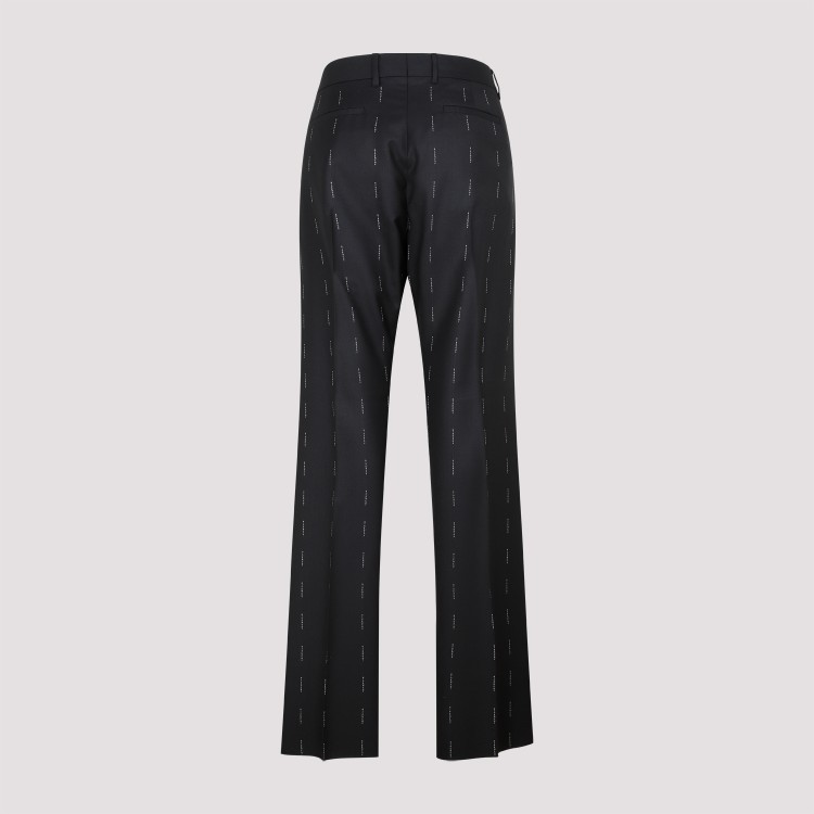 Shop Givenchy Black Wool No Sideseam Straight Fit Pants