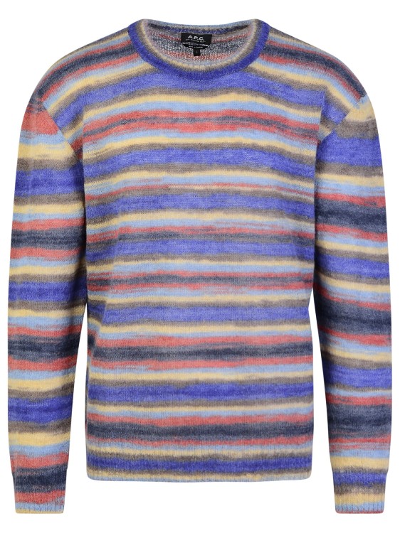Shop Apc Bryce' Multicolor Mohair Blend Sweater In Grey