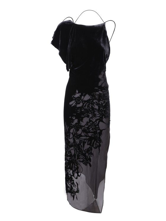 Shop Rev Silk-blend Dress In Black