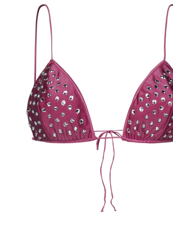 Shop Oseree Fuchsia Bikini With Triangle Top In Pink