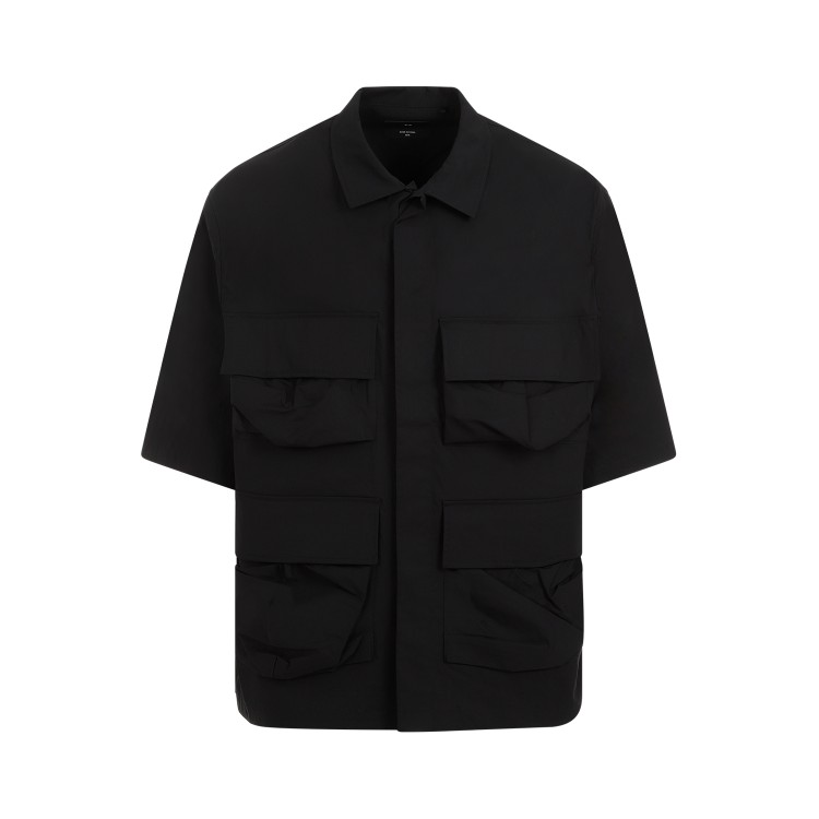 Shop Y-3 Black Cotton Pocket Shirt