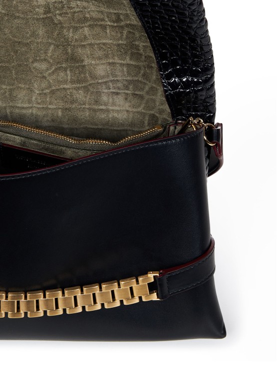 Shop Victoria Beckham Black Crocodile Embossed Leather Bag