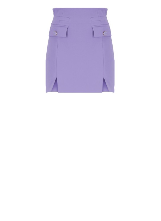 Shop Elisabetta Franchi Crepe Miniskirt In Purple