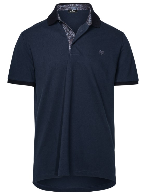 Shop Etro Blue Cotton Polo Shirt