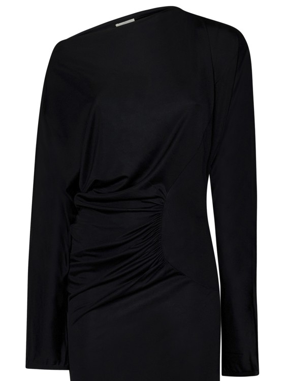 Shop Khaite Ny Long Black Viscose Jersey Dress