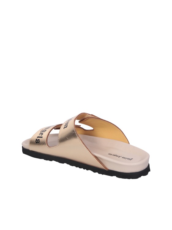 Shop Palm Angels Beige Sandal With Metalized Effect In Neutrals