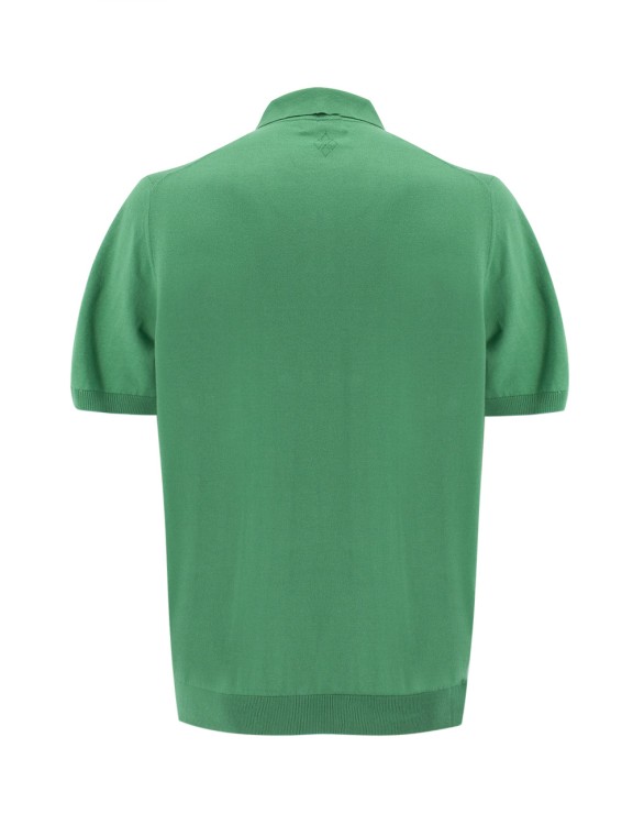 Shop Ballantyne Green Knitted Polo Shirt