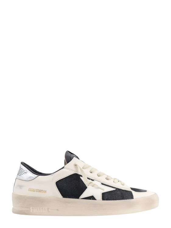 Shop Golden Goose Mesh And Leather Sneakers With Laminated Detail In White